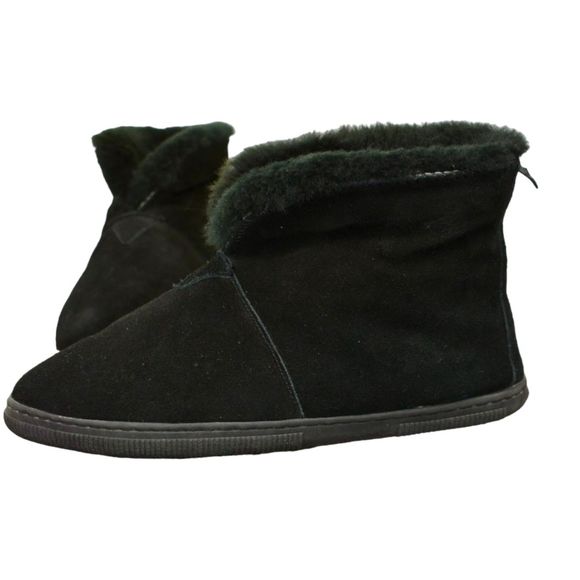 Bear Paw Womens Traditional Black Suede Sheepskin Booties Boots Slippers, Size 9 - Picture 1 of 15